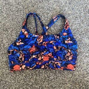 lululemon athletica Blue and Coral Patterned Sports Bra